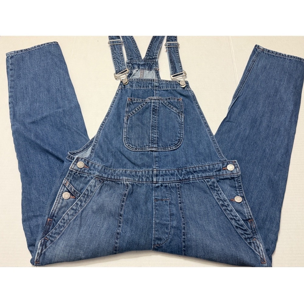 Gap Denim Bib Overalls Womens Size XS Medium Wash Slouchy Boyfriend Blue Jean